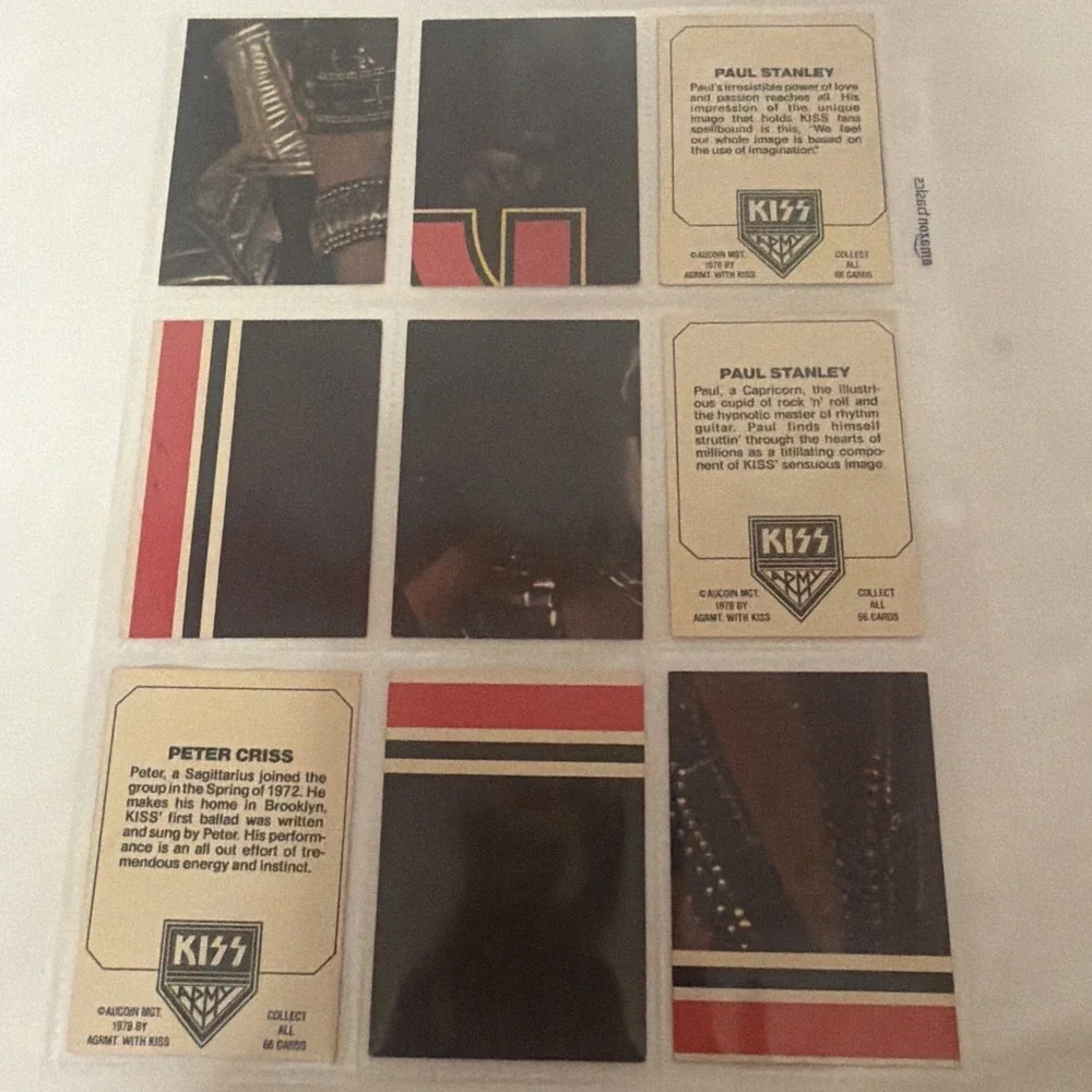 KISS 1978 Donruss Complete Series 1 Card Set 1-66 Gene Simmons Peter Criss